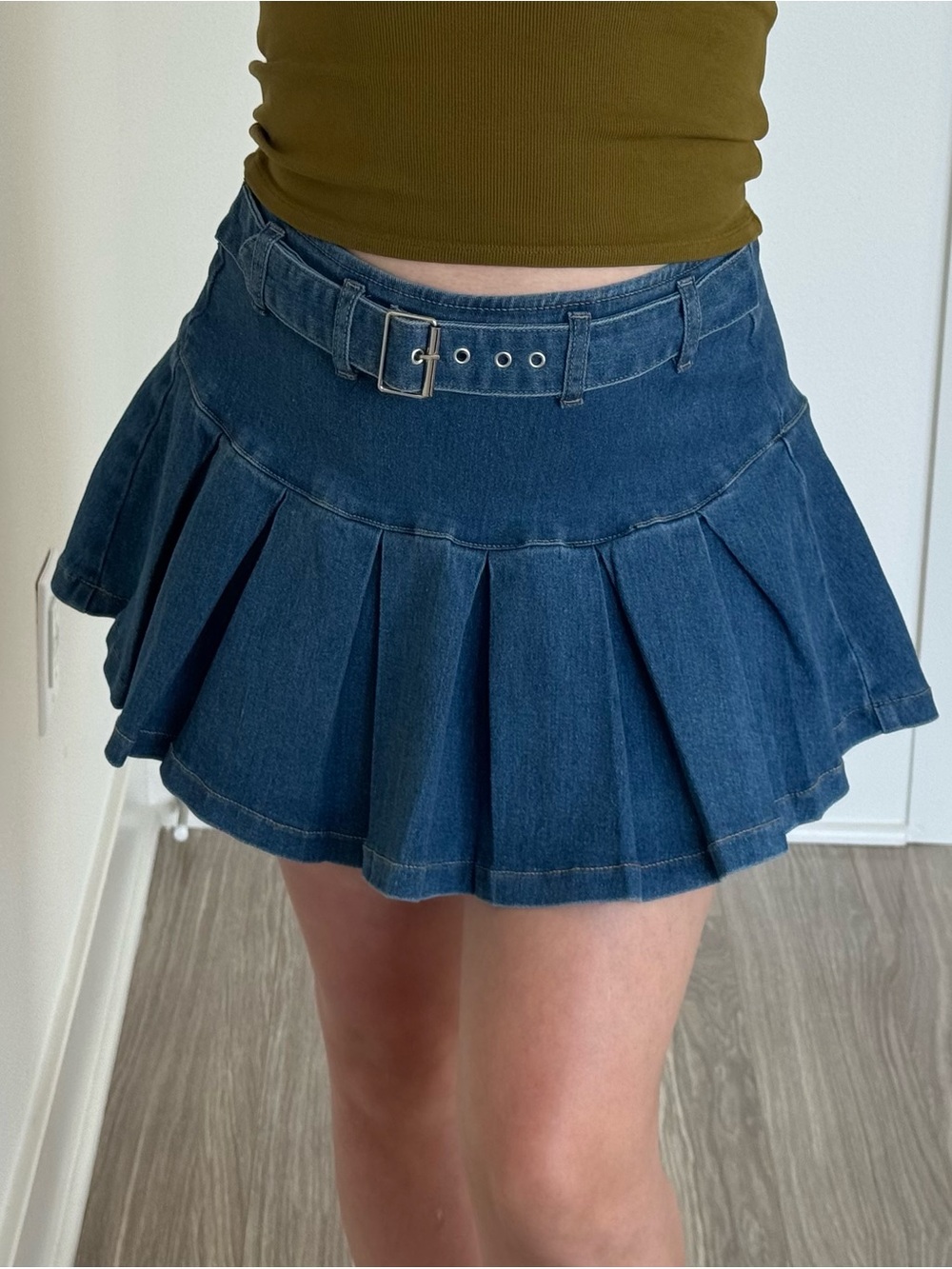 Vtg Y2k Generation K Denim Skirt Pleated